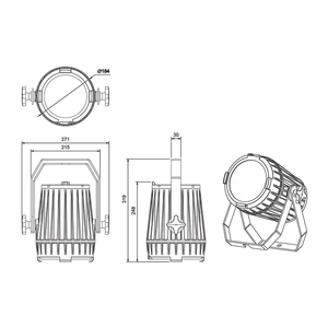 60W 4-in-1 RGBW zoom điện tử không thấm nước IP65 Par 64 dẫn ánh sáng sân khấu ấm trắng hiệu ứng chùm Nhôm Cơ thể điều khiển DMX512 - Product Image 3