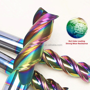 Pemotong aluminium 3-Flute dengan lapisan DLC Tungsten ujung penggiling dan dudukan kunci <span class=keywords><strong>Router</strong></span> Bit disesuaikan ODM/OEM alat penggilingan - Product Image 4