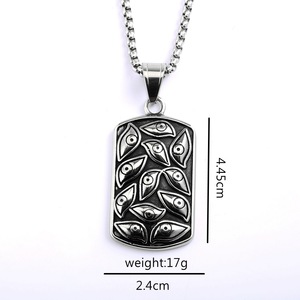 สร้อยคอจี้สแตนเลสสำหรับทุกเพศสไตล์พังก์ลายตาปีศาจดีไซน์เรขาคณิตแบบอสมมาตรเครื่องประดับแฟชั่น - Product Image 5