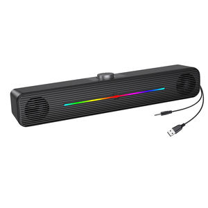Barre de son TV avec haut-parleur RGB filaire, câble USB pour PC portable et ordinateur de bureau, petite barre de son multimédia lumineuse, caisson de basses - Product Image 5