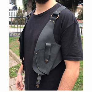 Fondina da <span class=keywords><strong>uomo</strong></span> con spalla in pelle sintetica con fondina regolabile a doppio tiro e fondina universale invisibile per pistola - Product Image 4