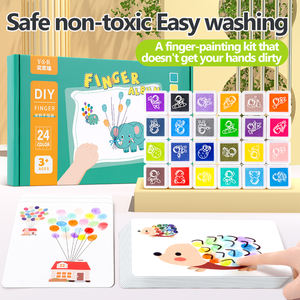Kit de <span class=keywords><strong>pintura</strong></span> de dedos para niños pequeños, 24 colores vibrantes, lavable, no tóxico, dibujo de dedos, <span class=keywords><strong>pintura</strong></span> de Aprendizaje Temprano - Product Image 2
