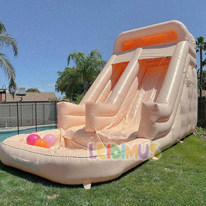 Toboggans gonflables en PVC commerciaux, <span class=keywords><strong>toboggan</strong></span> aquatique <span class=keywords><strong>gonflable</strong></span>, <span class=keywords><strong>toboggan</strong></span> <span class=keywords><strong>gonflable</strong></span> rose d'extérieur avec petite piscine à éclaboussures - Product Image 6