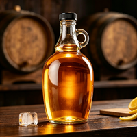 Botella de vidrio vacía al por mayor estilo California de 500ml, 1000ml, 1500ml, 2000ml, 3000ml, 4000ml para whisky, licores y vino con asa