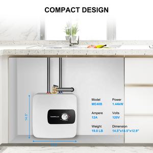 CAMPLUX ME40B 4 galon On-Demand elektrikli SU ISITICI 1.44kW 120 volt sıcak SU ISITICI ile fişli kablo ev kullanımı için - Product Image 3