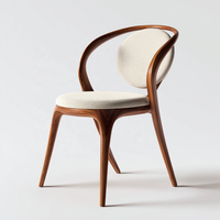 Chaises de salle à manger modernes en bois massif de style européen avec dossier haut et coussin rembourré en laine - Écologiques pour la maison, l'hôtel et la restauration