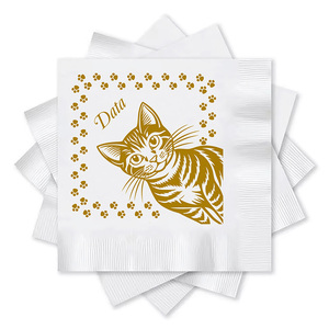 Serviettes <span class=keywords><strong>de</strong></span> mariage personnalisées pour chien avec <span class=keywords><strong>photo</strong></span> <span class=keywords><strong>de</strong></span> votre animal <span class=keywords><strong>de</strong></span> compagnie, serviettes <span class=keywords><strong>de</strong></span> cocktail personnalisées pour chien, serviettes personnalisées pour chat, serviettes pour chien - Product Image 4