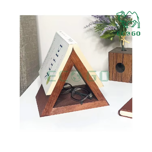 Support de livre en bambou moderne pour bureau à domicile, support de livre stable en forme de triangle, marque-page pour livres - Product Image 1