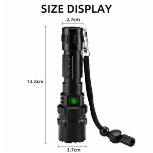 High Power Hunting Camping Compact LED Flashlight <b>USB</b> Rechargeable Waterproof Remote Pressure <b>Switch</b> and Color Filters - Product Image 2