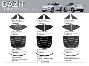 บานเกล็ดหน้าต่างด้านหลังแบบ Y แบบคาร์บอนมองหาเทสลา - Product Image 2