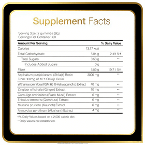 Özel etiket saf himalaya Shilajit Gummies şekersiz ashashandha <span class=keywords><strong>Gokshura</strong></span> 3000mg Shilajit reçine Shilajit Gummies - Product Image 4