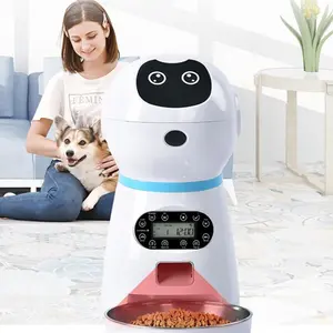 Alimentador automático para animais, alimentador automático para cachorros e gatos com voz, dispensador de comida para animais de estimação