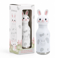 Botella de Agua Infantil de Acero Inoxidable 304 con Recubrimiento de Cobre, 20 oz, con Pajita de Animales, Antiderrames, Libre de BPA, Regalo Personalizado con Logotipo OEM