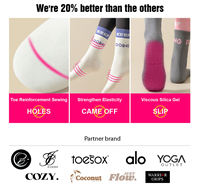 Lettres Jacquard personnalisées de haute qualité Logo Grip Chaussettes Chaussettes en coton Cours de yoga Exercices Design à la mode Chaussettes Pilates