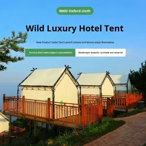 Tente de luxe pour hôtel en plein air - <span class=keywords><strong>Abri</strong></span> de camping triangulaire avec protection contre la pluie et le vent en Oxford double couche - Product Image 3