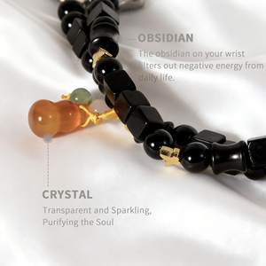Montre Handodo de luxe pour femmes, élégante et colorée, avec des pierres précieuses, des cristaux et des perles d'obsidienne, avec un bracelet de 38 mm/42 mm et un bracelet de 16 mm pour montre - Product Image 3