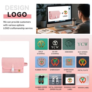 Organizador de Maquillaje Plegable Personalizado <span class=keywords><strong>con</strong></span> Múltiples Compartimentos y Gancho Metálico, Bolsa de Aseo <span class=keywords><strong>para</strong></span> Viaje - Product Image 5