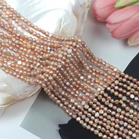 Chaîne de perles baroques d'eau douce rose 5-6 mm, lustre double face, perles colorées douces pour la fabrication de bijoux DIY, vente en gros