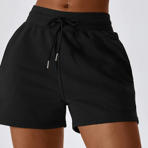 Pantaloni corti sportivi con coulisse e grembiuli in vita alla moda pantaloni da salotto in tinta unita pantaloni da <span class=keywords><strong>donna</strong></span> con tasche - Product Image 6