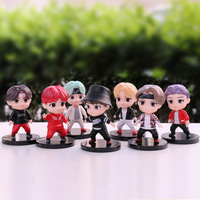 XRH Anime Figure Bangtan Garçon Groupes Poupée Modèle Mignon Étoile Idol Mini Chiffres De Noël Cadeau D'anniversaire Jouets Pour Enfants