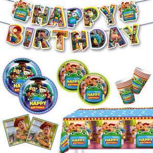 Nuovo Arrivo Set di Decorazioni per Feste di Compleanno a Tema Cartoni Animati, Piatti e Bicchieri di Carta Usa e Getta, Palloncini, Set di Stoviglie in Carta - Product Image 2