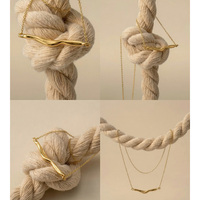 JINYOU 3356 Collar con Colgante Minimalista de Acero Inoxidable, Cadena Delicada Irregular, Joyería de Verano para Mujer