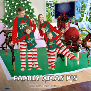 DDP Ropa para el hogar para padres e hijos Sombrero <span class=keywords><strong>de</strong></span> Papá Noel <span class=keywords><strong>de</strong></span> dibujos animados con monograma Pijamas <span class=keywords><strong>de</strong></span> Navidad familiares <span class=keywords><strong>a</strong></span> rayas Papá Mamá e <span class=keywords><strong>hija</strong></span> Hijo Pijamas - Product Image 2