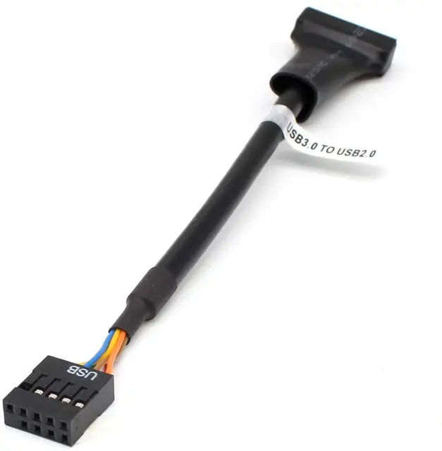USB 3.0 Header to USB 2.0 Motherboard Adapter Cable 19 Pin Male to 9 Pin Female Cable Adapter Converter