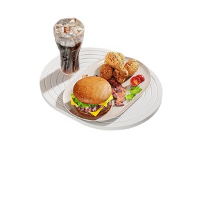 Oval Movable <b>Tray</b> For Snacks And Beverages Hotel Coffee <b>Tea</b> Serving Standing Type Solid Color Image Color - Product Image 1