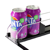 Pousseur et séparateur d'étagères pour canettes de soda, largeur réglable, distributeur de boissons, support de stockage automatique de bouteilles, organisateur de boissons pour réfrigérateur