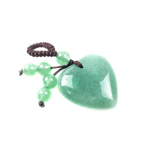 Diy High Quality Wedding Souvenirs Guests Gifts Green Aventurine Heart Shape Key Chain Handmade Gemstone Pendant Souvenirs Gift