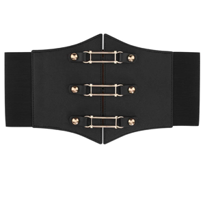 Cinturón Corsé Ultra Ancho de PU al por Mayor para Mujer, Cinturón Decorativo para Vestido, Estilo Casual, Faja Elástica para Ropa de Mujer - Product Image 5