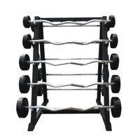 Barre de musculation droite fixe en acier de qualité professionnelle, recouverte de caoutchouc, 10-50 kg, pour la musculation, équipement d'exercice, fournisseur en gros, logo personnalisé