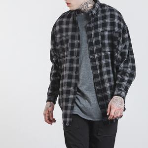 เสื้อเชิ้ตผู้ชายลายสก็อตแขนยาวคุณภาพสูงจากจีนปี 2019 เสื้อเชิ้ตผ้าฝ้าย 100% สไตล์ลำลอง เสื้อผ้าแฟชั่นแนวสตรีท เสื้อเชิ้ตผ้าสักหลาดลายสก็อตสำหรับผู้ชาย - Product Image 4