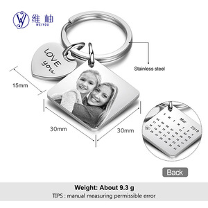 Porte-clés photo en acier inoxydable personnalisable pour dropshipping Shopify POD – Calendrier photo DIY – Cadeau commémoratif - Product Image 6