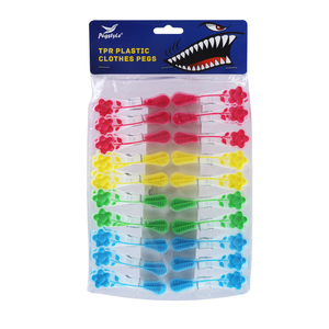Pinces à <span class=keywords><strong>linge</strong></span> personnalisées OEM en forme de fleur, lot de 24, roses transparentes, ressort en acier inoxydable, certifiées BSCI GRS, anti-vent - Product Image 4