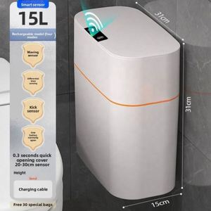 Cubo de Basura de Plástico Ecológico al por Mayor de Fábrica, para Cocina y Baño, Impermeable, con Sensor, Totalmente Automático, con Carga de Energía - Product Image 5