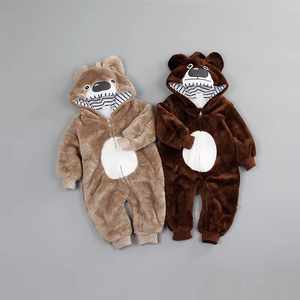 Abbigliamento in Pile per Bambini Alibaba Cina, Tutina Invernale in Pile Corallo con Motivi Animali all'Ingrosso - Product Image 4