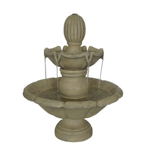 Fontaine d'extérieur à 3 niveaux en résine durable, finition <span class=keywords><strong>pierre</strong></span> antique, cascade de style Art Déco, à poser au sol pour jardin - Product Image 4