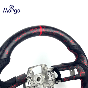 Volante Deportivo de Fibra de Carbono Perforada con Costuras Blancas para <span class=keywords><strong>Ford</strong></span> <span class=keywords><strong>Mustang</strong></span> - Product Image 4