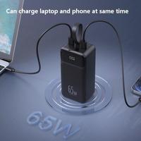 Baterai Li-Polymer Kapasitas Tinggi 30000mah Power Bank Laptop Pengisian Cepat 65W Input Micro USB Output USB Ganda Tipe-C