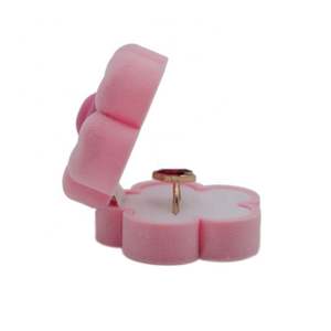 Caja de Anillo de Compromiso de Terciopelo con Forma de Flor, Romántica, Dulce y Lujosa, Marca <span class=keywords><strong>Jiesheng</strong></span>, 2 Colores - Product Image 2