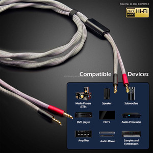 Calidad de audio perfecta Cable de altavoz de gama alta Audiophiles 5N OCC Flagship Conectores chapados en oro Monitor de blindaje trenzado DVD - Product Image 6
