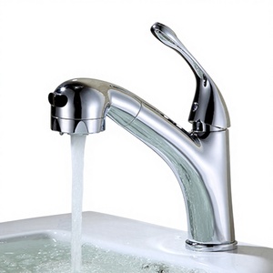 <span class=keywords><strong>Robinet</strong></span> de lavabo en cuivre à bec flexible chaud/froid, extensible, style minimaliste moderne, à poser sur le comptoir, avec cartouche en céramique - Product Image 1