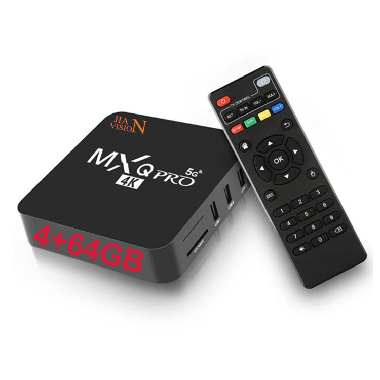 Jianvision lowest price 4 ram 64 rom andriod7.1 stable version mxq pro 4k tv box androd appliance 4k android tv box 2020