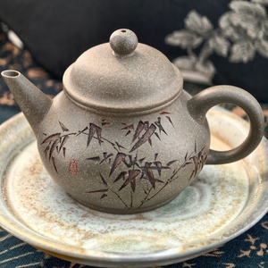 Théière en argile Shuiping de Yixing Qing Duan, faite à la main en argile Zisha, certifiée <span class=keywords><strong>REACH</strong></span>, sans danger pour les aliments, pour la cérémonie du thé Gongfu - Product Image 1