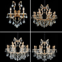 Lustre en cristal doré de luxe, style européen, lampe suspendue artistique pour salle de mariage, hôtel, salle de bal, décoration de plafond haut