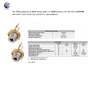 Kuchip XXL-404-SLGZ-TO56-400MW to56 gói 404nm Multimode <span class=keywords><strong>laser</strong></span> <span class=keywords><strong>diode</strong></span> 400mW Công suất đầu ra cho khoa học quang phổ kế thay thế - Product Image 4