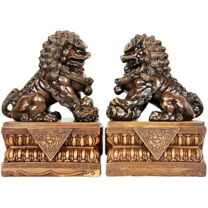 Handwerk Löwe Statue Wohnzimmer Dekorationen Kleine Löwen Skulptur Großhandel Harz Benutzer definierte Bronze Home Decoration Gold Europa Maskottchen