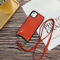 Coque bandoulière pour iPhone 12 Pro Max, avec sangle d'épaule, porte-cartes de crédit, étui pour téléphone portable